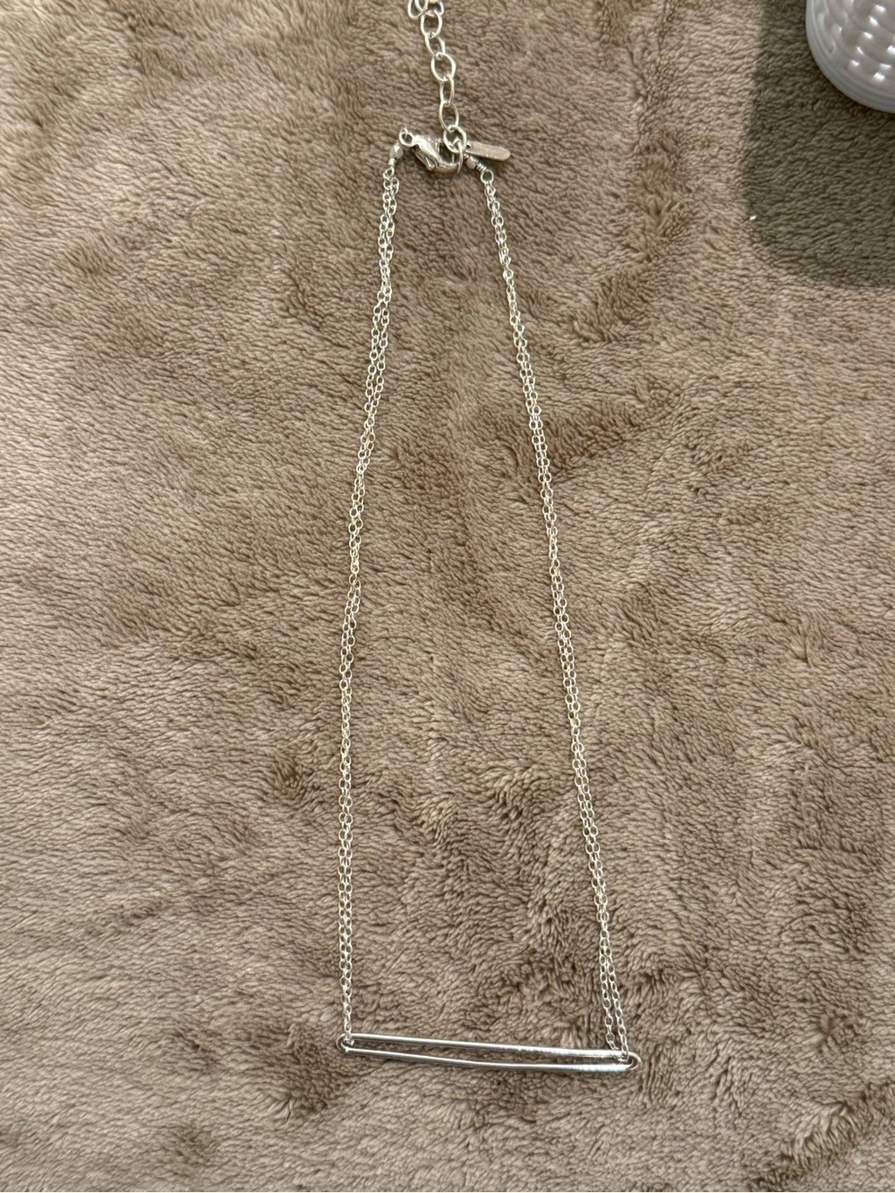 Sterling Silver Bar Pendant Necklace - Silver